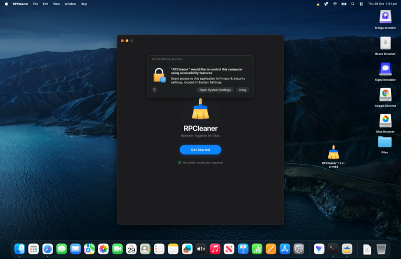 Accessibility permission request